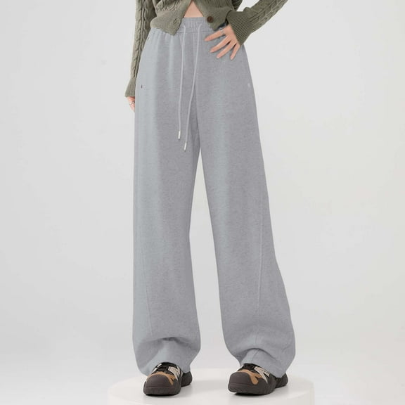 Hauaitttt Women Casual Pants High Waist Straight Leg Loose Fit Comfortable Everyday Wear Summer Fall Tops with Shirt Tee Workout Pants with Pockets for Women plus Size Sweatpants Summer Pants Women s