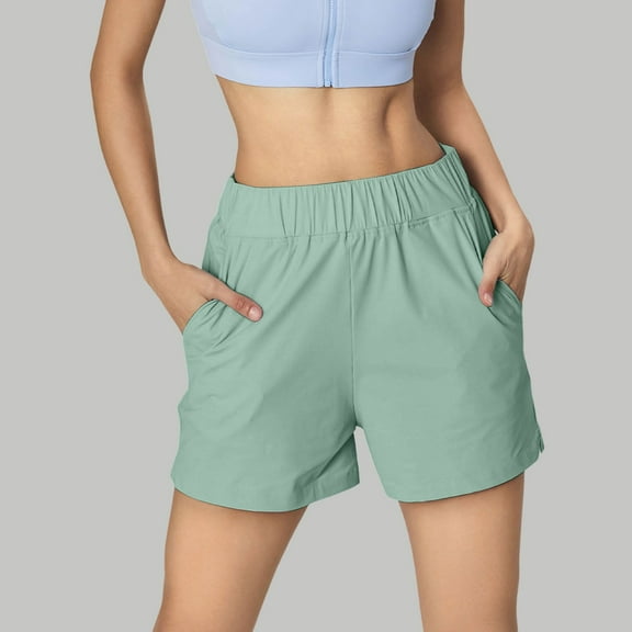 Hauaitttt Women Casual Shorts Summer Yoga Running Workout Split Side Pockets Comfortable Stretchy Breathable Lightweight Women Casual Pants for Summer Two Piece Pants Set for Women Casual Track