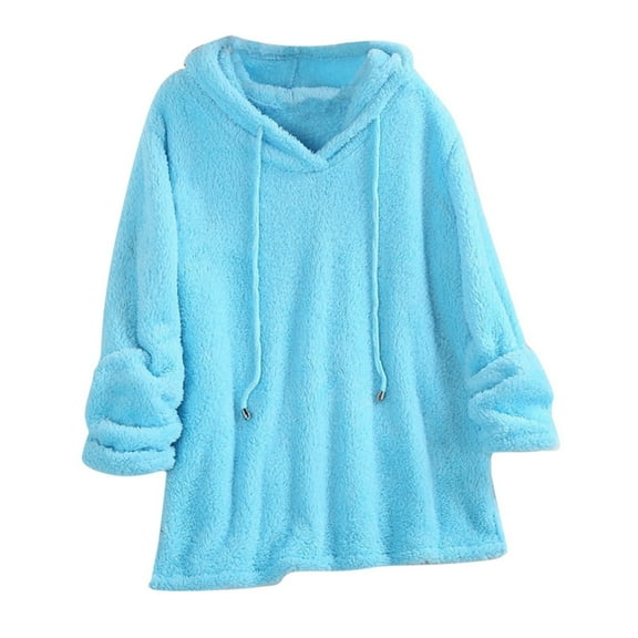 Hauaitttt Women Casual Solid Hooded Long Sleeve Sweatshirts Blouse Tops Fall Long Sleeve Pullover Sweatshirt Long Sleeve Long Light Hoodie Pocket Ladies Sweatshirts Womens Ling Hoodies Hoodies Women