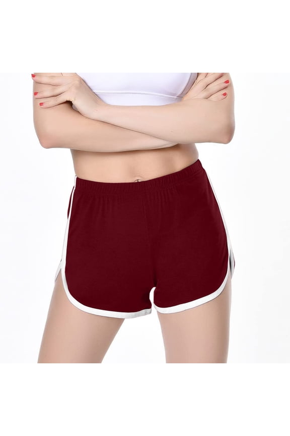 Women Casual Solid Summer Sports Shorts Workout Yoga Shorts Active Shorts Women Bandeau Bathing Suits Girls Swim Dress Summer Beach Swimsuits Cute Bathing Suite Pool Sheer Cover up Womens