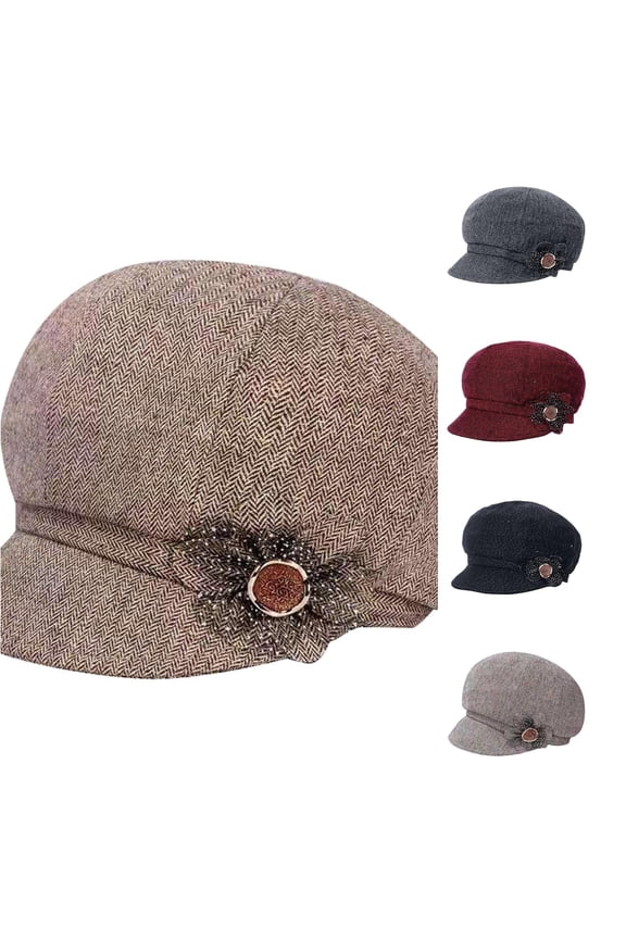 Women Classic Visor Cap Beret Hats with Flower Buckle for Woman Ladies Women Hat Men Elegant Women Hats French Bohemian Cute Womens Winter Hats for Women Pretentious Hat Girl Goofy