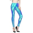 thumbnail image 1 of Hauaitttt Women Colorful Shiny Leather Leggings Metallic Finish Skinny Fit Cropped 9/10 Length for Fall Versatile Fashion Pants 80s Leggings for Women Footless Tights for Women Gothic Leggings 3x, 1 of 2
