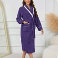 thumbnail image 1 of Hauaitttt Women Coral Velvet Mid Length Nightgown Color Contrast Home Bathrobe Coat Tie Women Womens Robes Full Length Womens Robes with Zipper Size 4x Long Hooded Robes for Women Zipper Women s, 1 of 8