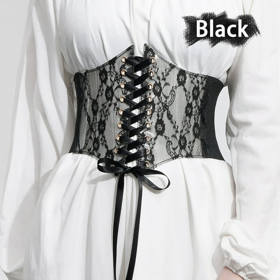Hauaitttt Women Corset Belt Tops Lace up Waist Belt Strapless Underbust Corset Bustier Sheer Mesh Cincher Wide Belt Leather Belt Men Men Dress Belt Slide Leather Belt Belt That Turns into A