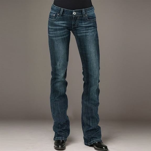 Hauaitttt Women Denim Jeans Stretch Mid Waisted Pants Button Straight Leg Jeans Skinny Fit Embroidered Trousers on Pants for Women Tall Denim Womens Boyfriend Corduroy Pants Tall Woman Clothes plus