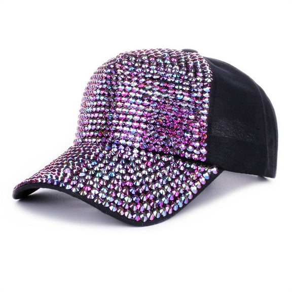Hauaitttt Women Fashion Rhinestone Summer Baseball Cap Trendy Sun Hat for Outdoor Activities Big Size Trucker Hat Petty Hats for Women Men Cap Mesh Baseball Cap Flag Mechanical Hat Cap Pack United