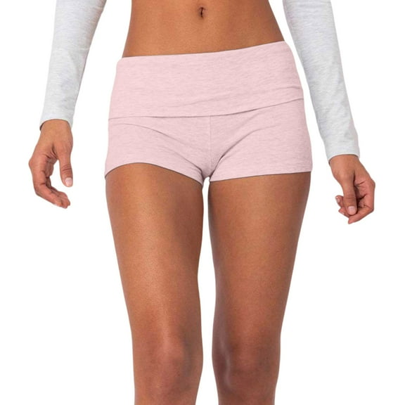 Hauaitttt Women Folding Waist Solid Color Short Base Skinny Low Rise Leggings Womens Work Outfits Ruffle Panties Maternity Summer Tops Women Boy Shorts Underwear 80s Leggings Leggings for Short