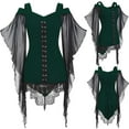 thumbnail image 1 of Hauaitttt Women Gothic Lace Insert Sleeve T-shirt Plus Size Tops Solid Workout Tops Women Women Tops Summer Large Summer Tee Shirts Women Womens S Long Sleeve Shirt Women Long Sleeves T Shirts for, 1 of 4
