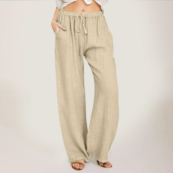Hauaitttt Women High Waisted Wide Leg Pants Fashion Drawstring Elastic Trousers Comfy Straight Leg Long Pants with Pockets Womens Casual Pants 3x Casual Pants Women High Waist Extra Long Dress Pants