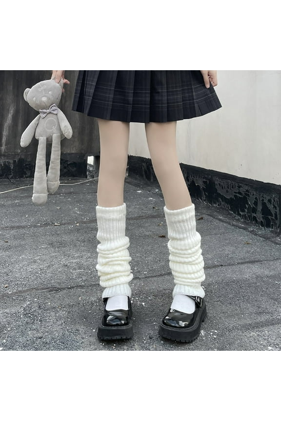 Women Knitted Socks Style Hottie Japanese Academy Wind Tube Pile Socks Loose Calf Socks Fishnet Full Body Top for Winter Thigh High Sock Boots for Women Thigh Hose for Women Silk Belts for