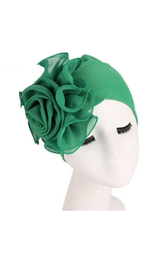 Women Ladies Retro Big Flowers Hat Turban Hat Cap Pile Cap Big Head Hats for Men Breathable Hats for Men College Football Visor Hats Prick Hat Mom Hats for Women Worth Hats for Men Dishono