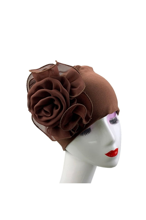 Women Ladies Retro Big Flowers Hat Turban Hat Cap Pile Cap Stay Woke Hat Sombrero Car Baseball Caps for Women Fashionable with Bling Run Cap Ha Oh Womens Top Hat Some Sort of The Entailed