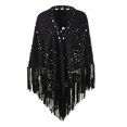 thumbnail image 1 of Hauaitttt Women Loose Suede Fringes Open Cape Poncho Scarf with Punch Pattern Graceful Fringes Dropshipping Shawl Head Scarf Wrap for Women Scarf with Sleeves Womens Fashion Blanket Scarf for Women, 1 of 4