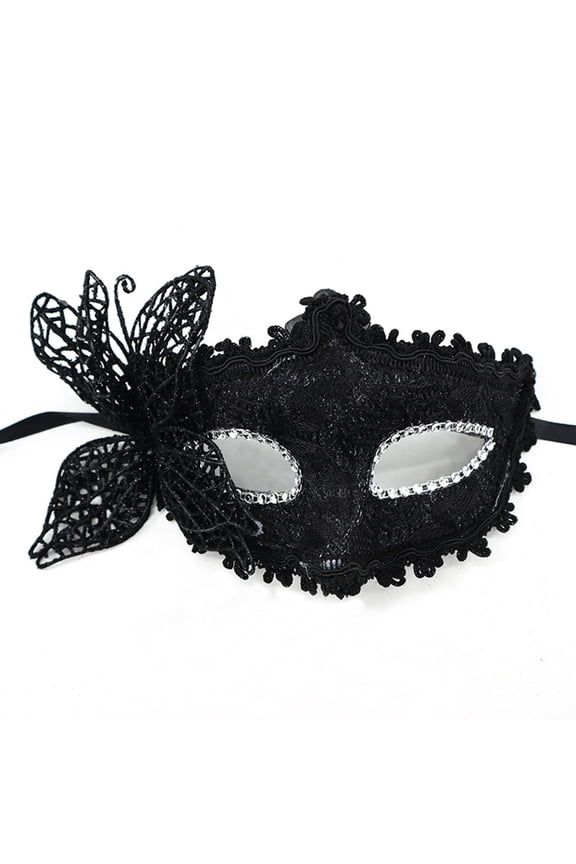 Women Makeup Dance Face Guard Painted with Gold Powder Cornered Half Face Carnival Party Face Guard