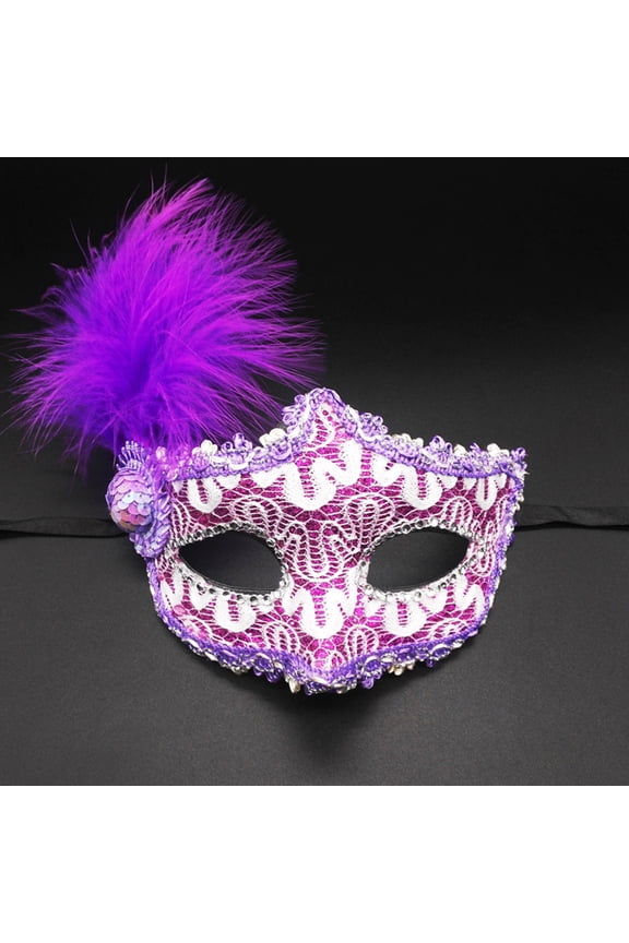 Women Makeup Dance Face Guard Painted with Gold Powder Cornered Half Face Carnival Party Face Guard