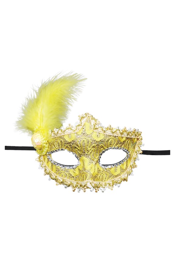 Women Makeup Dance Face Guard Painted with Gold Powder Cornered Half Face Carnival Party Face Guard