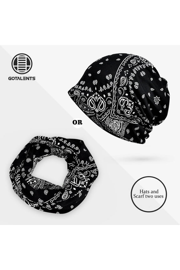 Women&Men Printed Slouchy Knit Warm Hats Scarf Purpose Knitted Hat Ear Windproof Hat Thermal Head Gear for Men Hat Youth Hat to Cover Ears Ski Cab Large Winter Caps Men Tr Hat Plaid Trapper