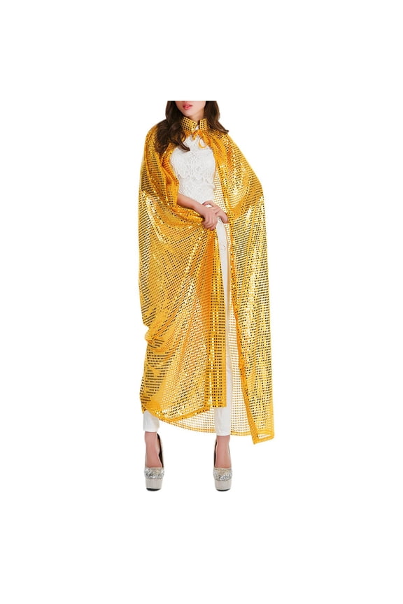 Women Men's Cape Hooded Sequin Carnival Adult Props Sequin Cape Coat Dress Summer Scarfs Lightweight Dress Scarf for Women Sweater Scarf Wrap Overcoat for Women Long Evening Shawls for Women