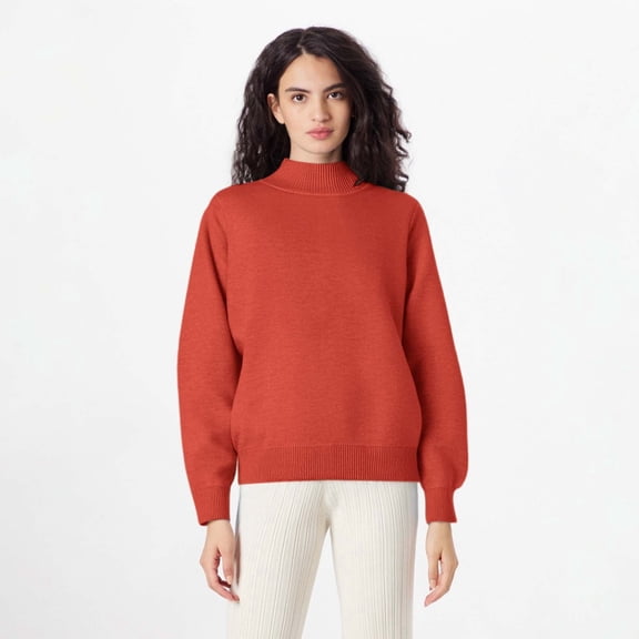 Hauaitttt Women Neck Soft Knit Sweater Autumn Winter Lined Pullover Top Girls Thermal Underwear Tops Boys Thermal Shirts Thermal Long Sleeve for Men Womens Thermals for E Cold Tops Undershirt Women