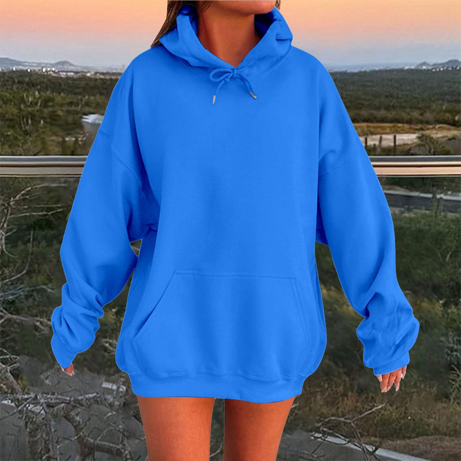 Hauaitttt Women Oversized Hooded Sweatshirt: Cozy Loose Fit Solid Color ...