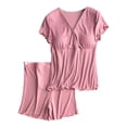 thumbnail image 1 of Hauaitttt Women Pajama Sets Soft Comfortable Nursing Sleepwear Maternity Pajama Set for Breastfeeding Moms Postpartum Loungewear with Built In Bra Button down Pajamas Women Christmas Pajamas Set, 1 of 5
