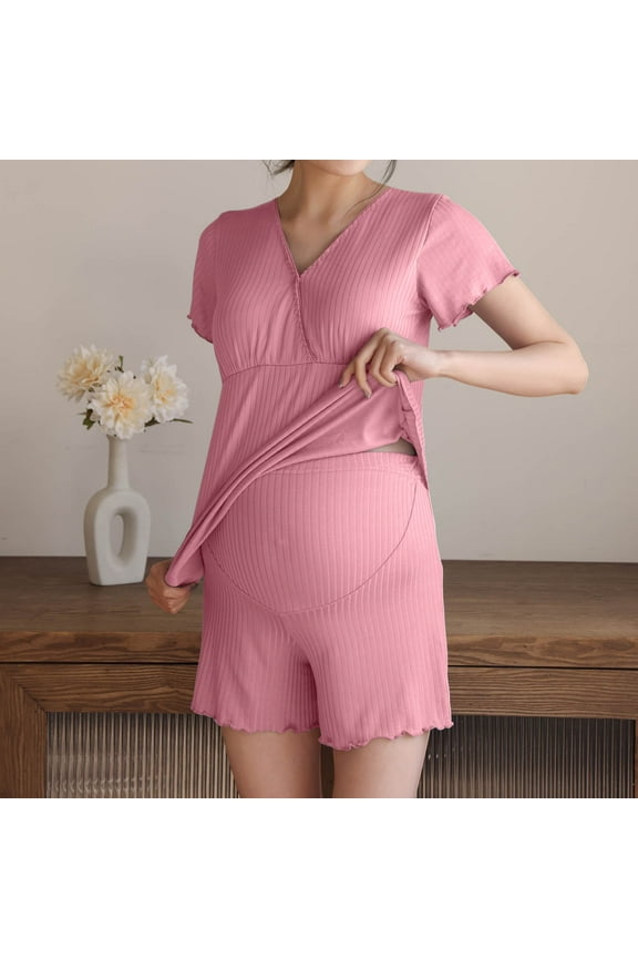 Women Pajama Sets Soft Comfortable Nursing Sleepwear Maternity Pajama Set for Breastfeeding Moms Postpartum Loungewear with Built In Bra Christmas Pajamas for Women plus Size Snowflake