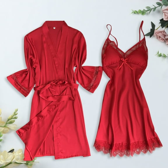 Hauaitttt Women Pajamas Silk Home Clothing Two Piece Set Fashionable and Comfortable Lace Lace Pajama Set Pajama Drama Women Ladies Flannel Pajamas Pants Soft Top Silk Long Pajamas for Women Long