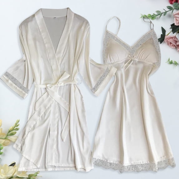 Hauaitttt Women Pajamas Silk Home Clothing Two Piece Set Fashionable and Comfortable Lace Lace Pajama Set Pajama Drama Women Ladies Flannel Pajamas Pants Soft Top Silk Long Pajamas for Women Long