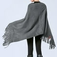 thumbnail image 1 of Women Poncho Sweater V Neck Solid Knit Pullover Cape Lightweight Shawl Elegant Wrap with Fringes for Women Scarf with Sleeves for Women plus Womens Neck Scarf Shorts Women Warm Shawl Blanket, 1 of 6