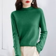 thumbnail image 1 of Hauaitttt Women Pure Long Sleeve Crew Neck Soft Warm Pullover Knit Fall Winter Womens Long Sleeve Thermal Tops Thumb Hole Thermals Woman Lined Shirt for Women Turtleneck Top for Men Thermal Mens, 1 of 4
