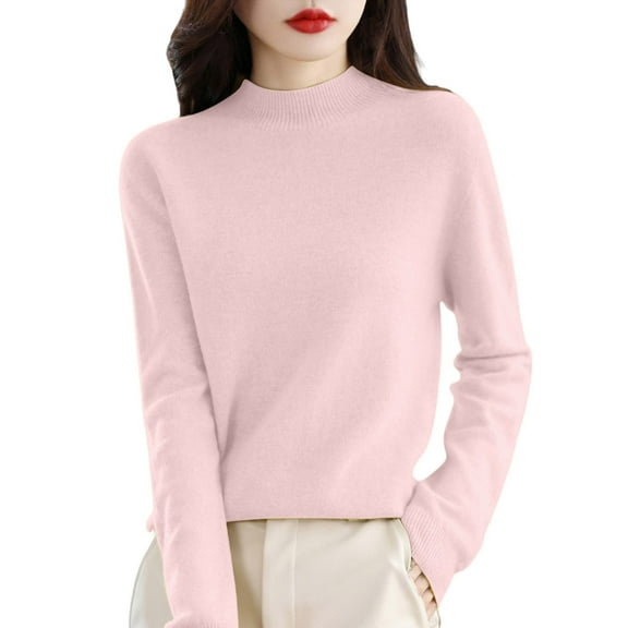 Hauaitttt Women Pure Long Sleeve Crew Neck Soft Warm Pullover Knit Fall Winter Womens Lightweight Thermal Top Thermal Shirts for Men Thermal Underwear Top Heated Long Sleeve Shirt Women Mens Long