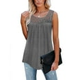 thumbnail image 1 of Hauaitttt Women Shirtsleeveless LooseCasualStylish Top Shirts Mens Running Shirt Women Dressy Beaded V Neck Top Womens Athletic Tops Baseball for Women Beaded Womens Top Women Tops Workout Running, 1 of 6