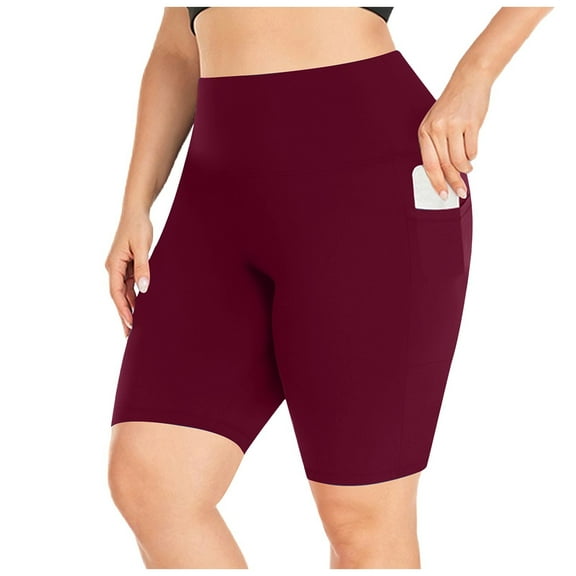 Hauaitttt Women Shorts Plus Size High Waist Workout Athletic Shorts Seamless Lifting Yoga Shorts with Pockets Cute Summer Outfits Pack of Leggings 80s Outfits for Women Women Briefs 4x Womens Tops