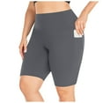thumbnail image 1 of Hauaitttt Women Shorts Plus Size High Waist Workout Athletic Shorts Seamless Lifting Yoga Shorts with Pockets Cute Summer Outfits Pack of Leggings 80s Outfits for Women Women Briefs 4x Womens Tops, 1 of 5