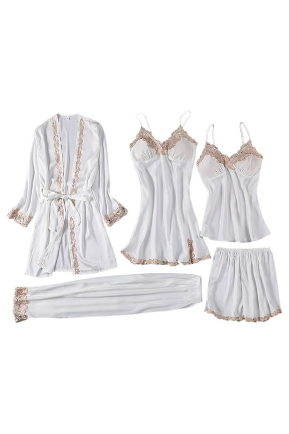 Women Silk Sling Sleeping Loose and Comfortable Lace Piece Set for Home Underwear and Nightgown Pajamas for Tall Women Soft Pajamas Flannel Pajamas Women Petite Size Bride Flannel Pajamas