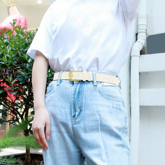 Hauaitttt Women Skinny Leather Belt Solid Color Alloy Turn Lock Adjustable Waistband Thin Waist Belt for Dress Jeans Coat Click Comfort MenLeather Belts Belt Long Camping Belt Cowboy Men Belt Men