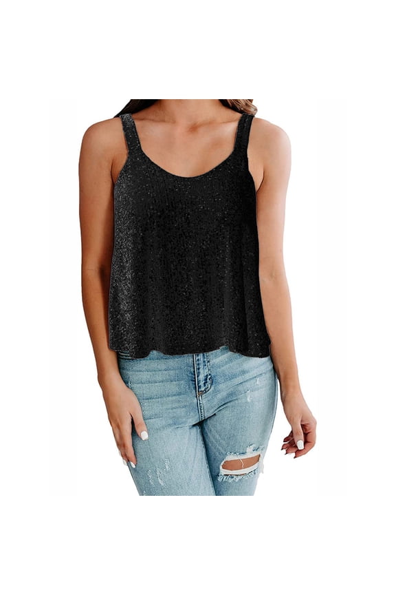 Women Sleeveless Sequin Vest Club Evening Women Party Top Suspender Vest Silk Top Baggy Top Women Tops Workout Undershirt Women Leather Top Women Top Women and Corset Top Fashion Dress