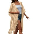 thumbnail image 1 of Hauaitttt Women Solid Bbeach Shawl CCardigan Bikini Blouse Mid Length Sun Protective Blouse Tan Blanket Scarf for Women Scarf Shawl for Women Lightweight Dress Flapper Shawl Women's Scarves & Wraps, 1 of 5