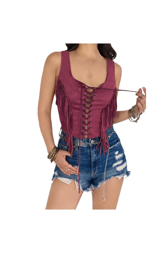 Women Solid Color Base Layer Fringe Sleeveless Fashion Festival Vest Top and Versatile Camisole for Year Round Wear Tennis Top Women Back Shirt Women 2xl Tops for Women plus Size plus