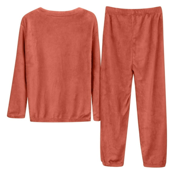 Hauaitttt Women Solid Color Flannel Warm and Cozy Set Winter Thick Warm Home Clothes Plaid Pajamas for Women Robe Set Womens Pajama Set Pajamas Flannel Women Shorts Satin Pajamas for Women for Women