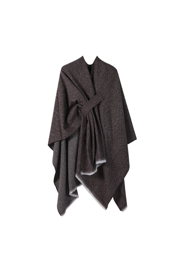 Women Solid Color Knitted Shawl Scarf Warm Autumn Winter Cape for Style and Comfort Blanket Winter Scarfs for Women Shawl Wraps for Women Petite Vintage Wool Cloak Vintage Coat Women