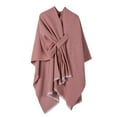 thumbnail image 1 of Hauaitttt Women Solid Color Knitted Shawl Scarf Warm Autumn Winter Cape for Style and Comfort Blanket Winter Scarfs for Women Shawl Wraps for Women Petite Vintage Wool Cloak Vintage Coat Women, 1 of 2