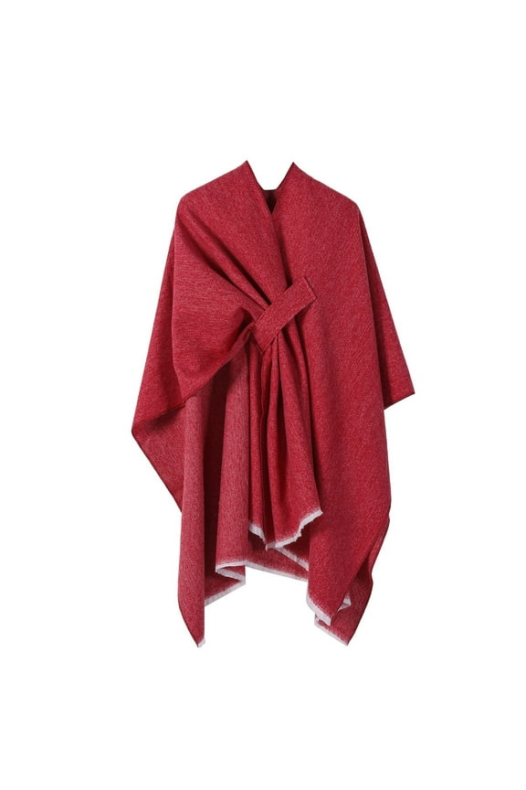 Women Solid Color Knitted Shawl Scarf Warm Autumn Winter Cape for Style and Comfort Dress Shawls for Women Overcoat for Women Long Vintage Wool Cloak Fall Blanket Scarf Woman Long plus