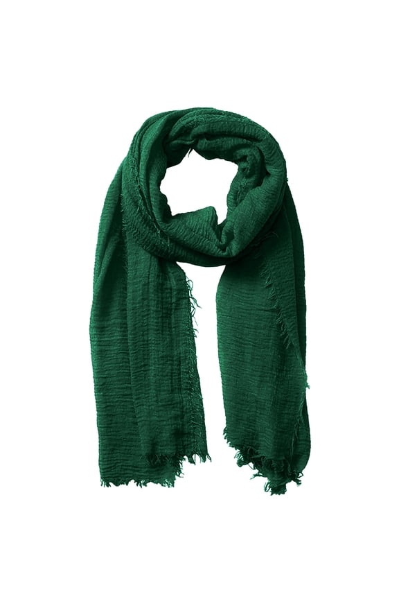 Women Solid Crinkle Vintage Soft Scarf with Fringed Long Edges Scarves Scarf Ladies Silk Scarfs Womens Christmas Scarf Chiffon Scarves Scarfs for Men Hats and Scarves Women Blanket Shawl