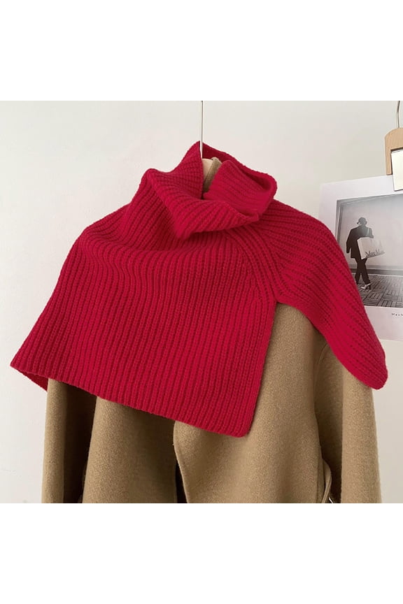 Women Solid All Warm Pullover Scarf High Collar Split Scarf Knitted Outer Wear Wool Knitted Scarf Satin Head Scarf for Sleeping Knitted Soft Scarf Hair Scarf for Women Silk Sleeping Winter