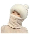 thumbnail image 1 of Hauaitttt Women Solid Winter Outdoor Knit Scarf with Hat Cover Knitted Integrated Hat Ice Hat Trapper Cap Men Tr Hat Claptrap Hat Large Winter Caps Men Warm Weather Hats for Men MenWinter Hat, 1 of 4