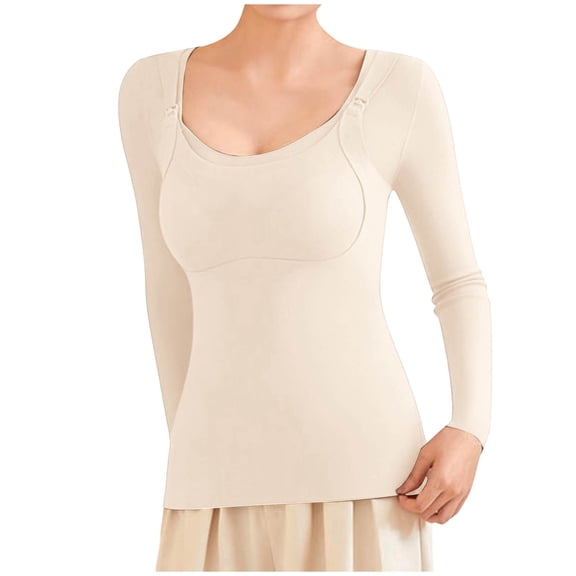 Hauaitttt Women Thermal Underwear Thermal Long Sleeved Base Underwear Milk Nursing Bra Thermal Underwear Men Thermal Long Sleeve Thermal Underwear Tops for Men Silk Underwear Tops for Women plus