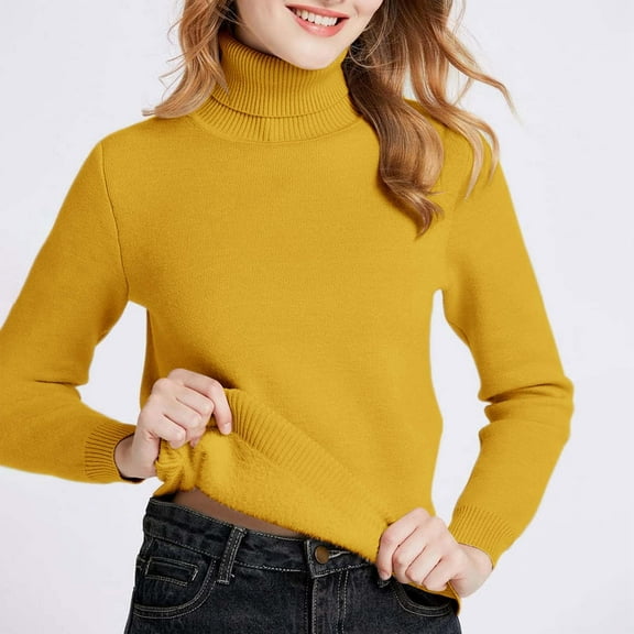 Hauaitttt Women Thickened Turtleneck Sweater Warm Blend Top for Fall and Winter Mens Thermal Top Thermal Women Top Long Sleeve Thermal Boys Thermals Women Top Thermal Tops for Women 3/4 Sleeve Long