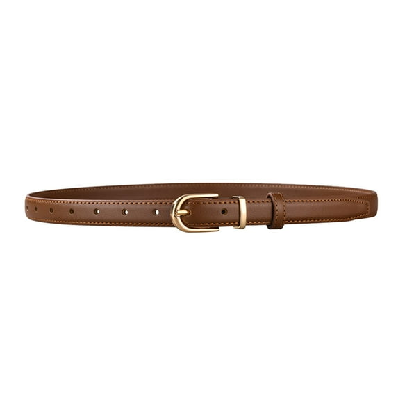 Hauaitttt Women Thin Belt Skinny Leather Belt Jeans Dress with Gold Alloy Buckle Comfort Mens Belt Belts for Men Thick Wide Leather Mens Dress Leather Belt Horsehide Leather Slide Belt Top Grain Old