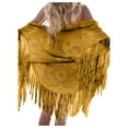 thumbnail image 1 of Hauaitttt Women Top Tassel Cape Vintage Suede Bucket Blanket Wrap Shawl Hooded Cloak with Sleeves for Women Large Head Scarf for Women Wrap Dress with plus Size Flapper Dresses Womens Cloaks And, 1 of 4